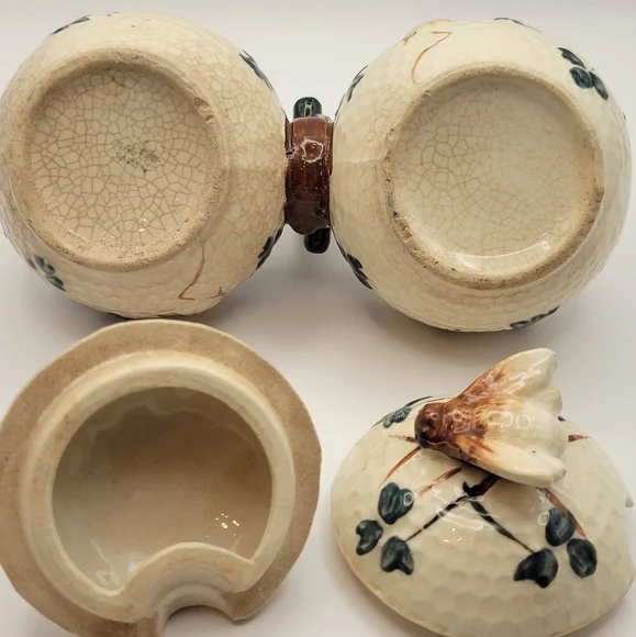 Vintage Floral Double Honey Pot. Made in Japan. Rare find! - Picture 8 of 10